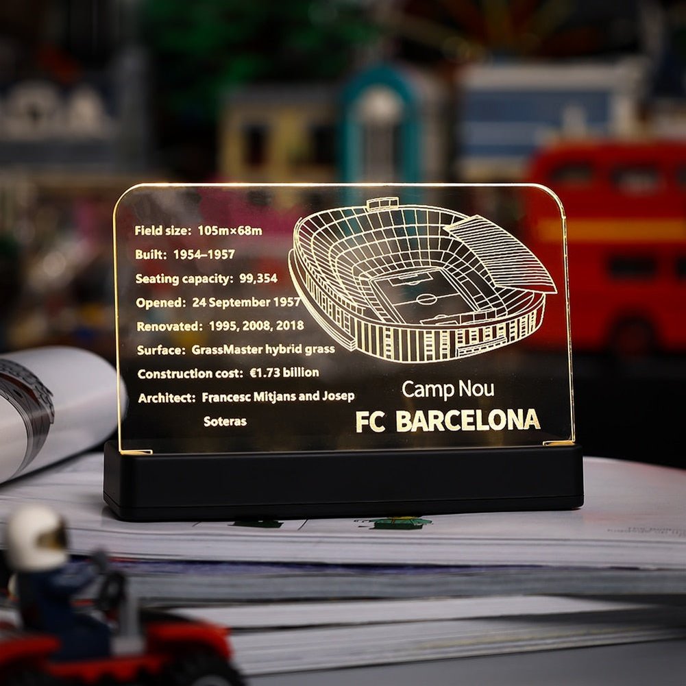 LED Light Acrylic Display Board Sign Plate Nameplate For Camp Nou – FC Barcelona 10284 Building Blocks Bricks Toys Set Jurassic Bricks