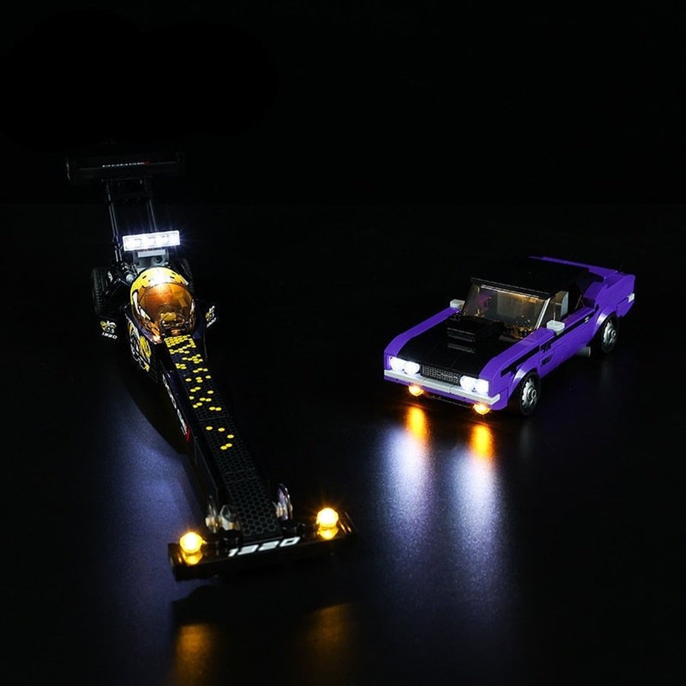 LED Lighting Set DIY Toys for 76904 Mopar Dodge SRT Top Fuel Dragster & 1970 Dodge Challenger T/A Blocks Building Jurassic Bricks