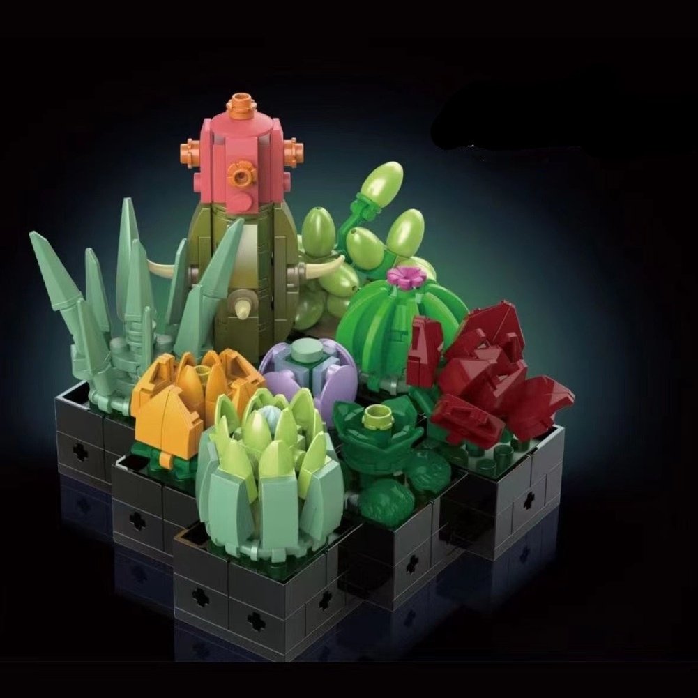 jurassic succulent MOC NON Moc 393pcs Immortal Flower Potted Ornaments Succulents Model B –  Jurassic Bricks