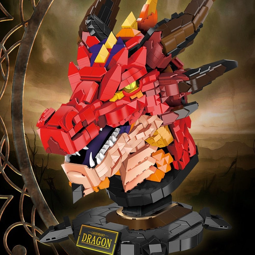 Moc Creative Red Western Dragon Figure Model Building Block 2713pcs Famous Idea Home Decoration Bricks Toys Kids Boys Gifts Jurassic Bricks