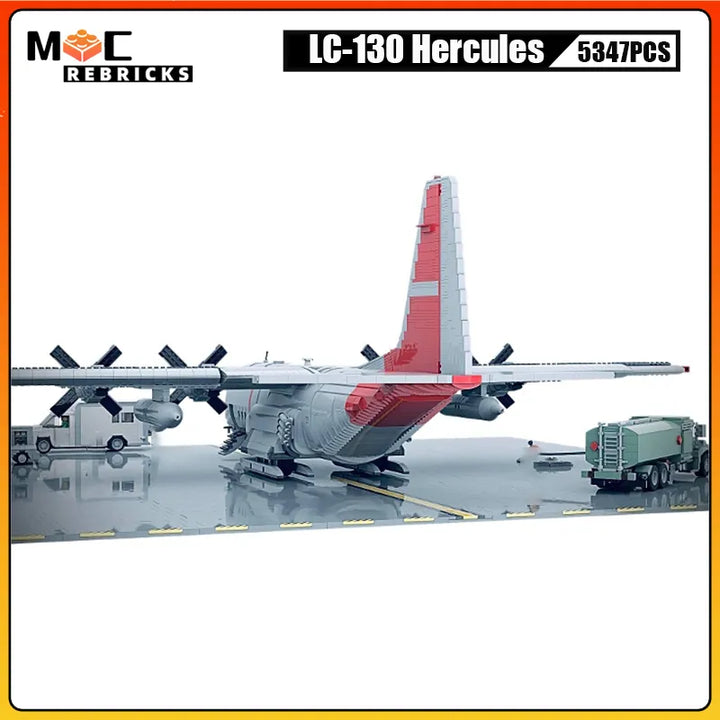 MOC NON LEGO MOC Military US Air Force Variant LC-130 Hercules Transport Aircraft MOC Building Blocks Large Airplane Model Bricks Toys Kid