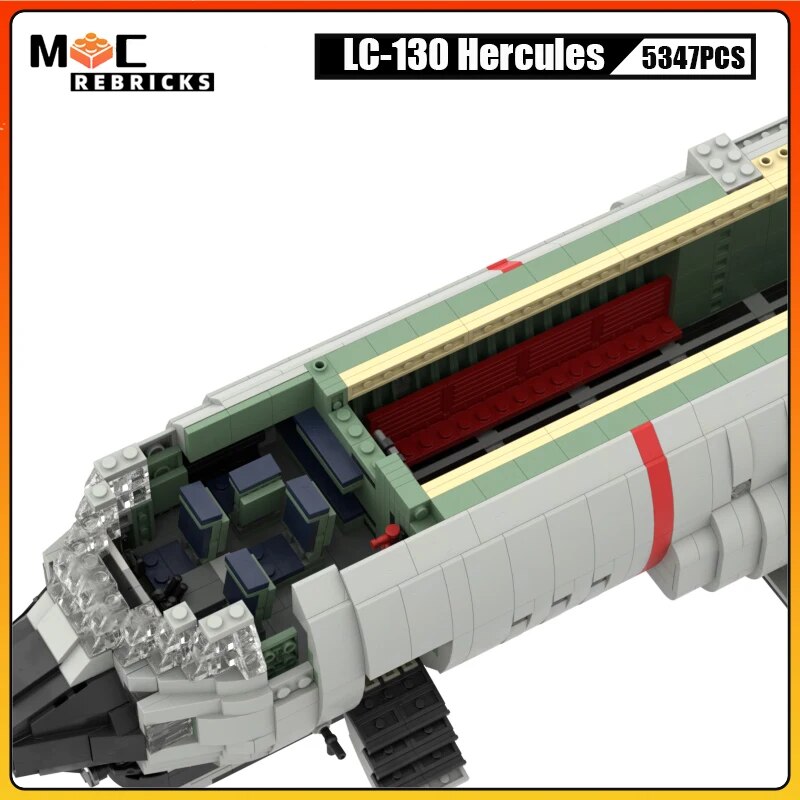 MOC NON LEGO MOC Military US Air Force Variant LC-130 Hercules Transport Aircraft MOC Building Blocks Large Airplane Model Bricks Toys Kid