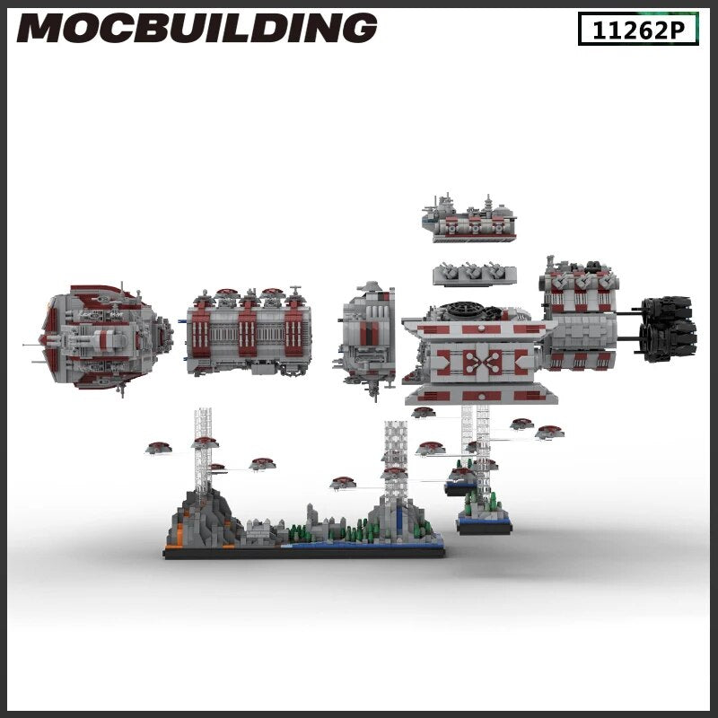 MOC NON LEGO MOC MOC Building Block Battlecruiser Starfighter Spaceship Model Collection DIY Brick   Playsets  Present