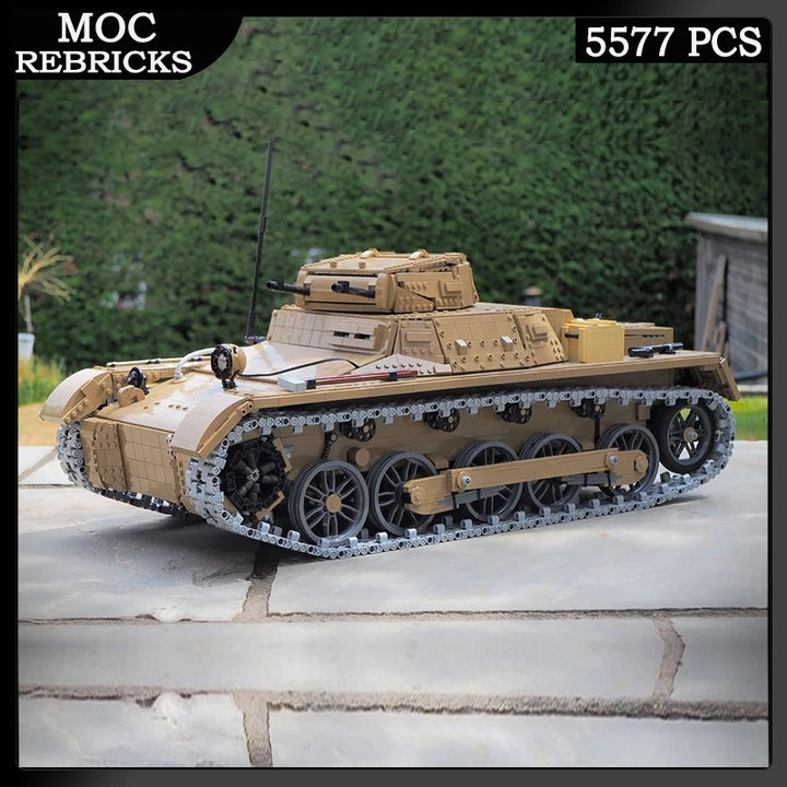 MOC NON LEGO MOC Moc Building Blocks B Light Tank 1:8 Scale RC Model DIY Assembled Bricks Technical Military Series Creative Toys