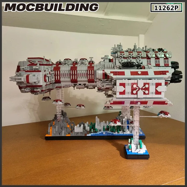 MOC NON LEGO MOC MOC Building Block Battlecruiser Starfighter Spaceship Model Collection DIY Brick   Playsets  Present