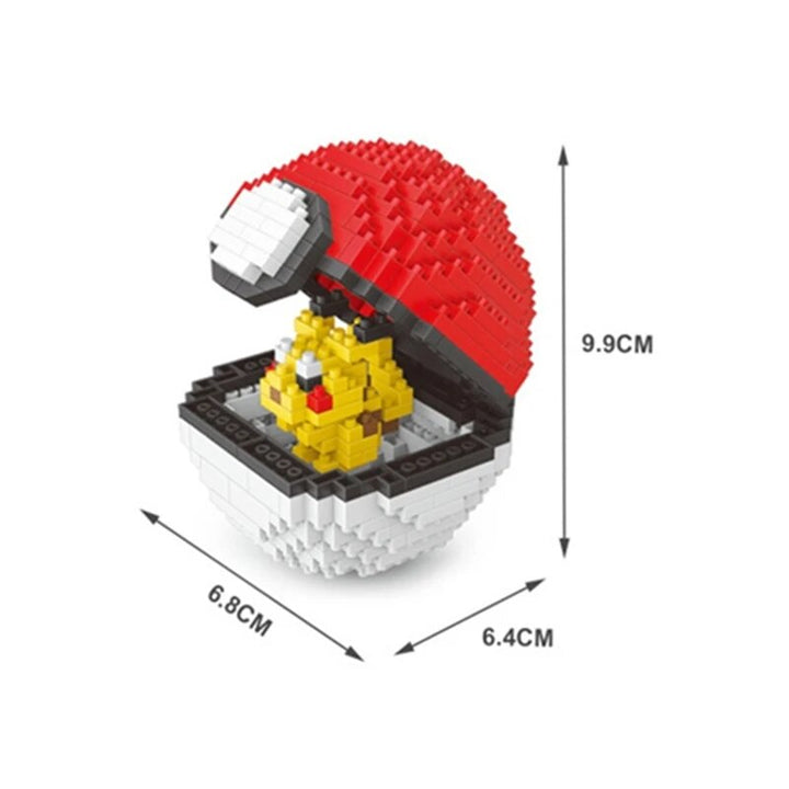 MOC NON LEGO MOC New Pokemon Go Poké Ball Cartoon Anime Monster Picachu Mini Small Building Blocks Kit Bricks Classic Movie Model Kids Toys