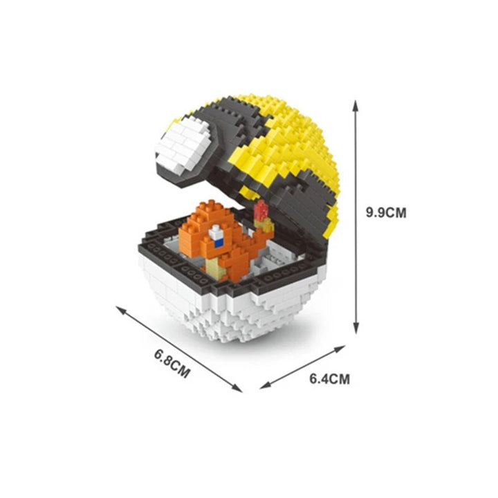 MOC NON LEGO MOC New Pokemon Go Poké Ball Cartoon Anime Monster Picachu Mini Small Building Blocks Kit Bricks Classic Movie Model Kids Toys