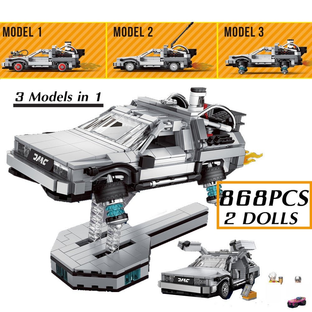 MOC NON LEGO Back To The Future DeLoreaned Racing Car DMC-12 Time Machine 10300 Creative Expert Moc Brick Technical Model Building Blocks Toy