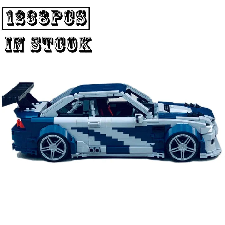 MOC NON LEGO New E46 M3 GTR Need for Speed MOST WANTED Supercar Racers Vehicles MOC-140344 Building Blocks Bricks Toy Kids Boy