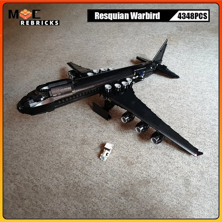 MOC NON LEGO MOC WW II Military Plane Resquian Warbird Resqusto Personal Jet MOC Building Block Model Commandaer Aircraft Bricks Toys Kid