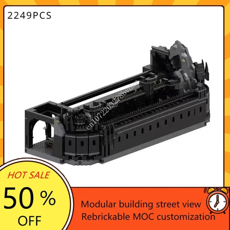 17693PCS Customized MOC Ring Movie Series Dark Magic Fortress Model Building Blocks Technology Bricks DIY Assembly Toys Gifts