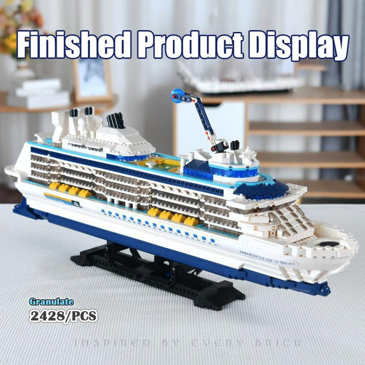 MOC NON LEGO 2023 City 2428pcs Cruise Liner Model Building Blocks Creative DIY Big Ship Ocean Liner White Boat Bricks toys