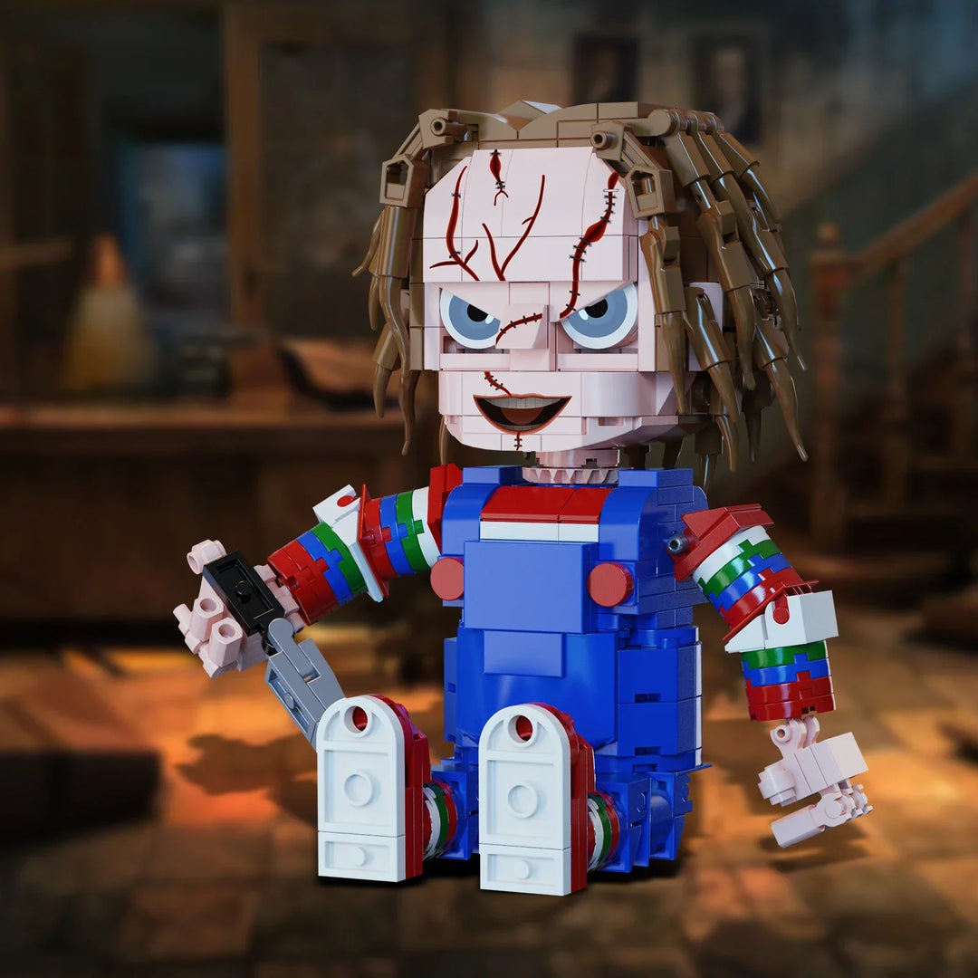 MOC NON LEGO MOC Chucky Brickheadz Building Blocks Building Blocks Action Figures Education Kids Horror Movie Model Toys