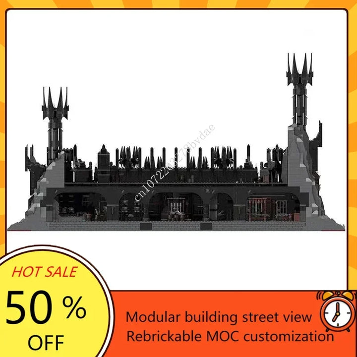 17693PCS Customized MOC Ring Movie Series Dark Magic Fortress Model Building Blocks Technology Bricks DIY Assembly Toys Gifts