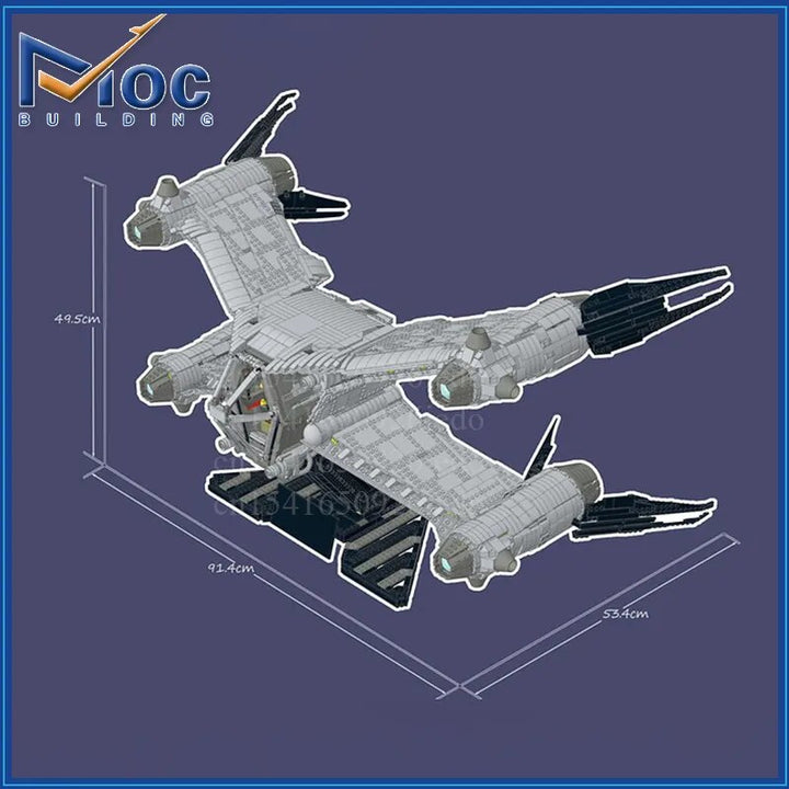 MOC NON LEGO MOC MOC Building Block SA-23E Aurora Starfury Science Fiction Aircraft Technology Bricks DIY Assembled Model Toy Holiday