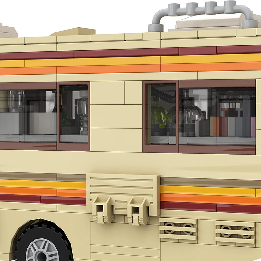 MOC NON LEGO MOC Gobricks New Breaking Bad Pinkman Cooking Lab RV Car Building Blocks Set Walter White Van Vehicle Toy For