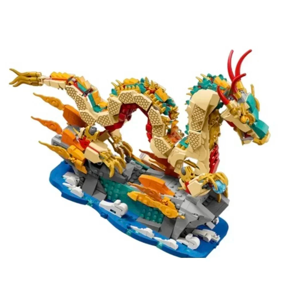 NON LEGO 2024 New Spring Festival Auspicious dragon Chinese Xianglong Nafulong Model Block Compatible with 80112