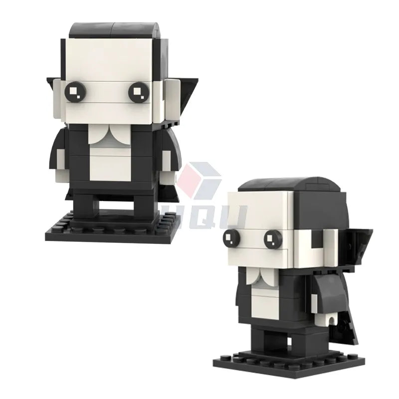 MOC NON  Halloween Dracula Vampire Coffin Building Blocks Horror Series Brickheadz Model Figures Creative City MOC Bricks Kid Toy