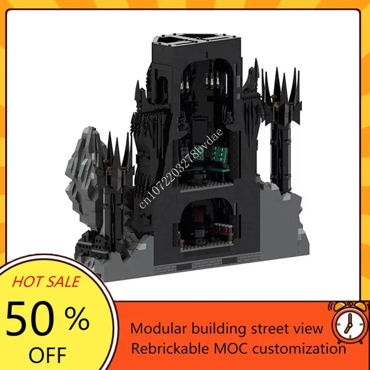 17693PCS Customized MOC Ring Movie Series Dark Magic Fortress Model Building Blocks Technology Bricks DIY Assembly Toys Gifts