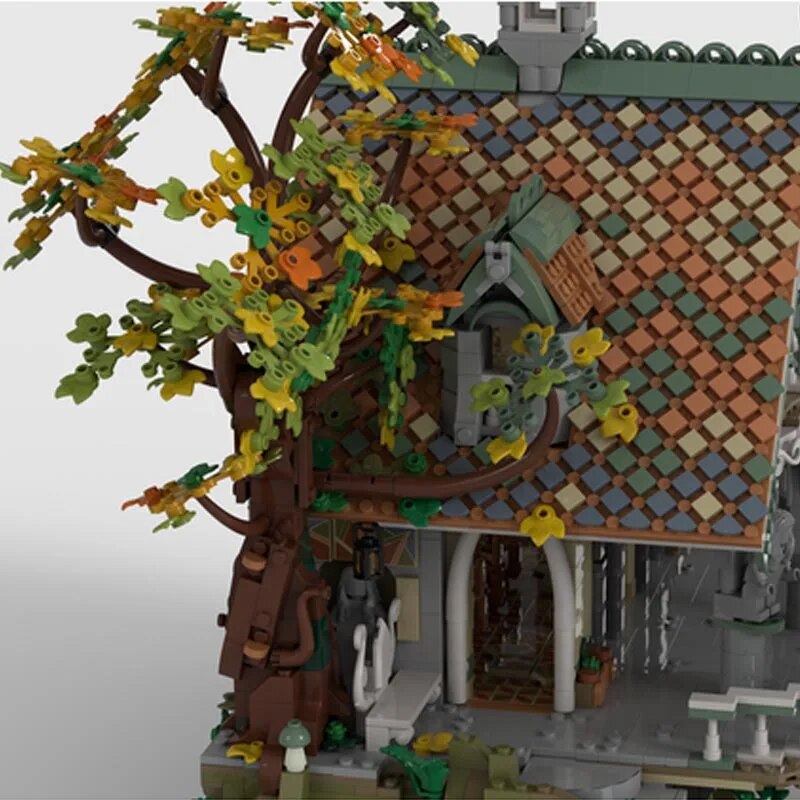 MOC NON LEGO MOC New MOC Trilogy Elven Kingdom Last Home House Fit 10316 Medieval Castle Blocks Movie Scene War Model toys Kid