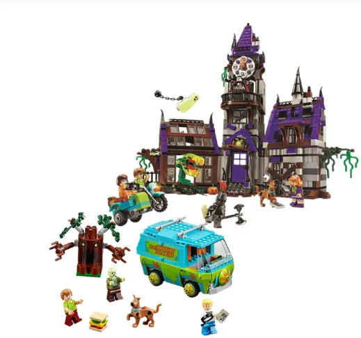 MOC NON LEGO New 10432 &amp 10430 Scooby Mystery Machine Bus City Building Block Bricks Toys Joint  Child  Toys 10429 10428