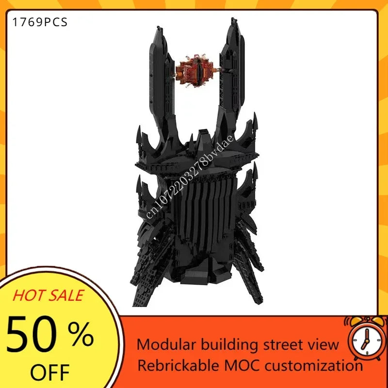 17693PCS Customized MOC Ring Movie Series Dark Magic Fortress Model Building Blocks Technology Bricks DIY Assembly Toys Gifts