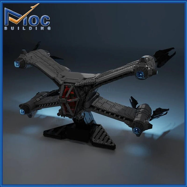 MOC NON LEGO MOC MOC Building Block SA-23E Aurora Starfury Science Fiction Aircraft Technology Bricks DIY Assembled Model Toy Holiday