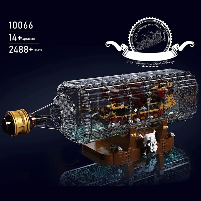 MOC NON LEGO MOC New Bottle Ship Black Pearl Revenge Creative Assembly MOC Ideas 2000+Pcs Toys Building Blocks Bricks 21313