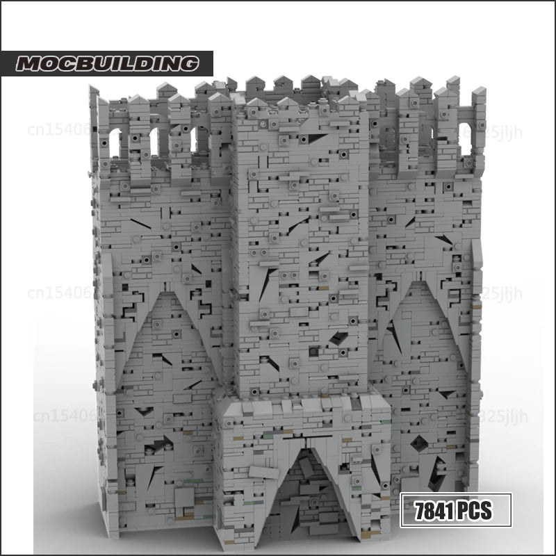 MOC NON LEGO MOC MOC Building Blocks Castle Wall Modular Bricks Architecture DIY Assembly Model Sets Collection Toys