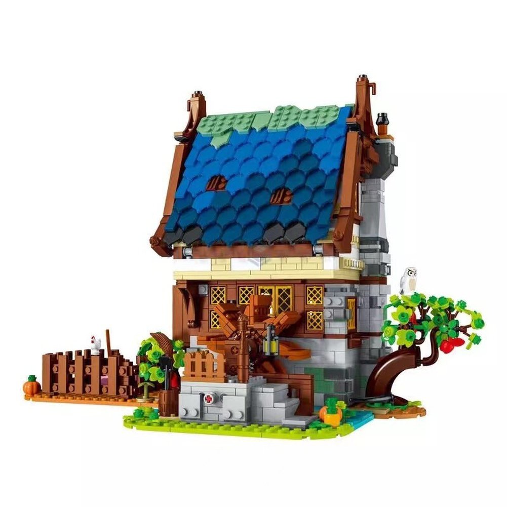 MOC NON LEGO 2724pcs Medieval Series Town Stable Model Creative Building Blocks City Horse House Bricks Diy Toys  For  Friends