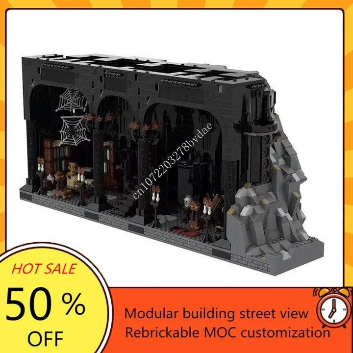 17693PCS Customized MOC Ring Movie Series Dark Magic Fortress Model Building Blocks Technology Bricks DIY Assembly Toys Gifts