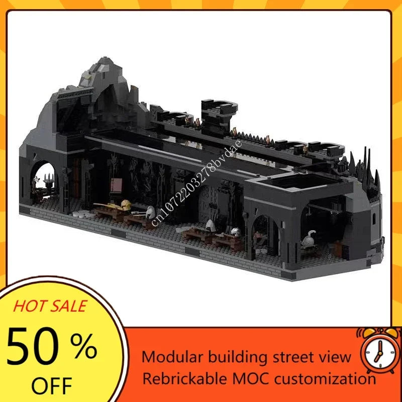 17693PCS Customized MOC Ring Movie Series Dark Magic Fortress Model Building Blocks Technology Bricks DIY Assembly Toys Gifts