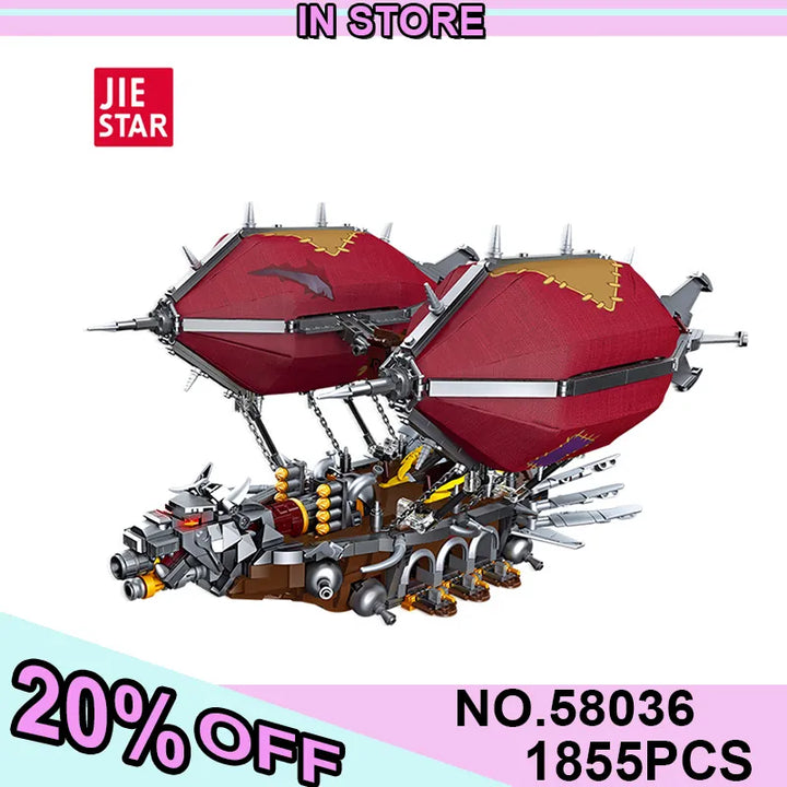 MOC NON  MOC JIESTAR MOC 58036 Blocks Ship Science Fiction Waraft Airship Building Blocks Model Adult Came   Toys