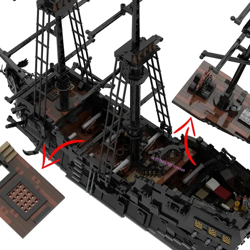 MOC NON LEGO NEW 3047PCS Famous pirate Movie MOC Black Pearl three-masted galleon model DIY creative ideas  Toy   Blocks