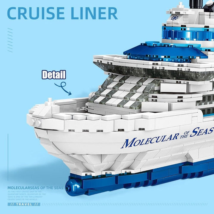 MOC NON LEGO 2023 City 2428pcs Cruise Liner Model Building Blocks Creative DIY Big Ship Ocean Liner White Boat Bricks toys