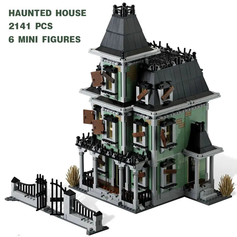 MOC NON  2141 Pcs Monster Fighter The Haunted House Model Kid DIY Toys Building Kits Compatible With 10228    80011