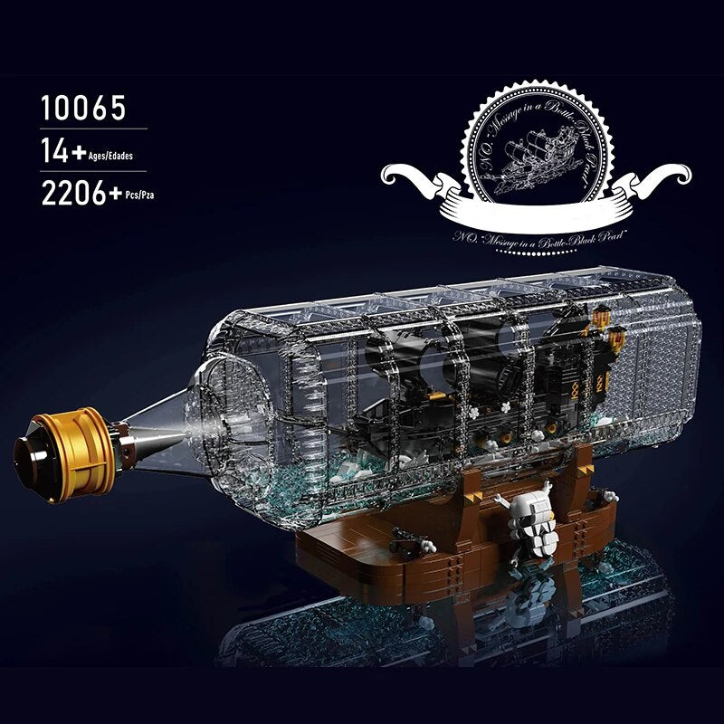 MOC NON LEGO MOC New Bottle Ship Black Pearl Revenge Creative Assembly MOC Ideas 2000+Pcs Toys Building Blocks Bricks 21313