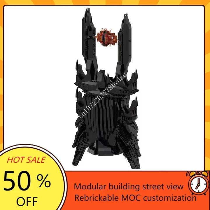 17693PCS Customized MOC Ring Movie Series Dark Magic Fortress Model Building Blocks Technology Bricks DIY Assembly Toys Gifts