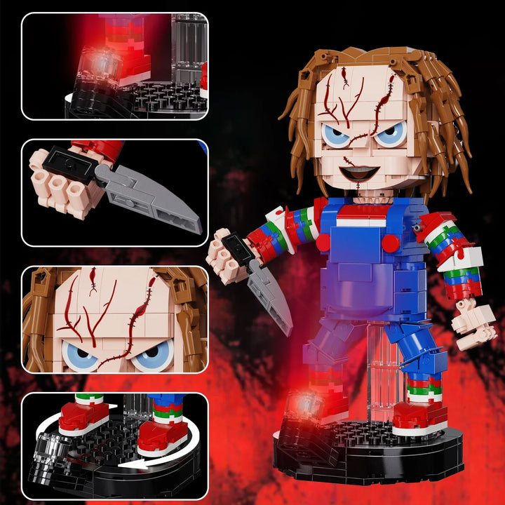 MOC NON LEGO MOC Chucky Brickheadz Building Blocks Building Blocks Action Figures Education Kids Horror Movie Model Toys