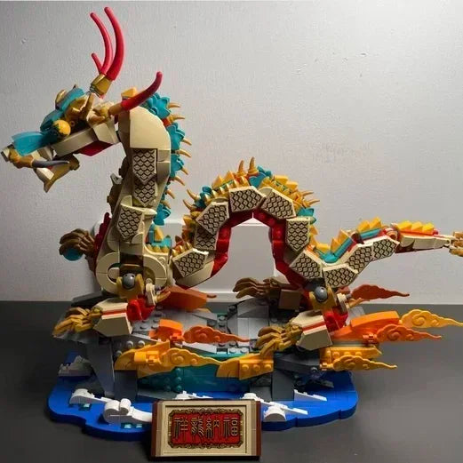 NON LEGO 2024 New Spring Festival Auspicious dragon Chinese Xianglong Nafulong Model Block Compatible with 80112