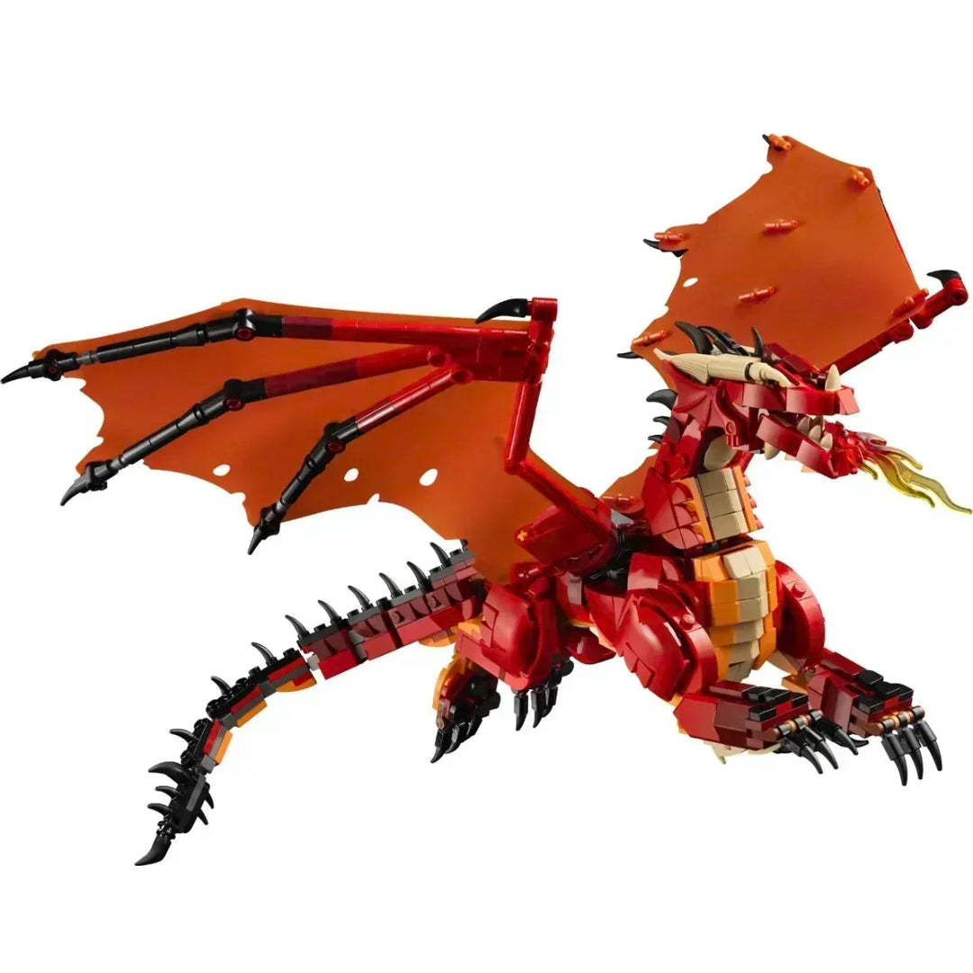 MOC NON LEGO New 2024 Red Dragon 21348 Mode Building Blocks Set Assembly Model Architecture Toys