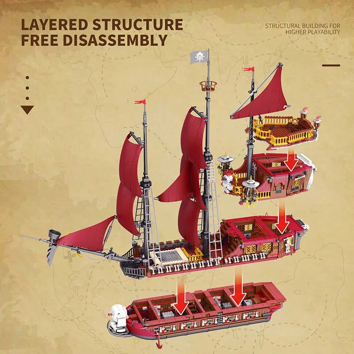 MOC NON LEGO MOC New Creative Expert Ideas Pirate Revenge Ship Model Assembling Building Blocks Bricks 's Toy Holiday   Set