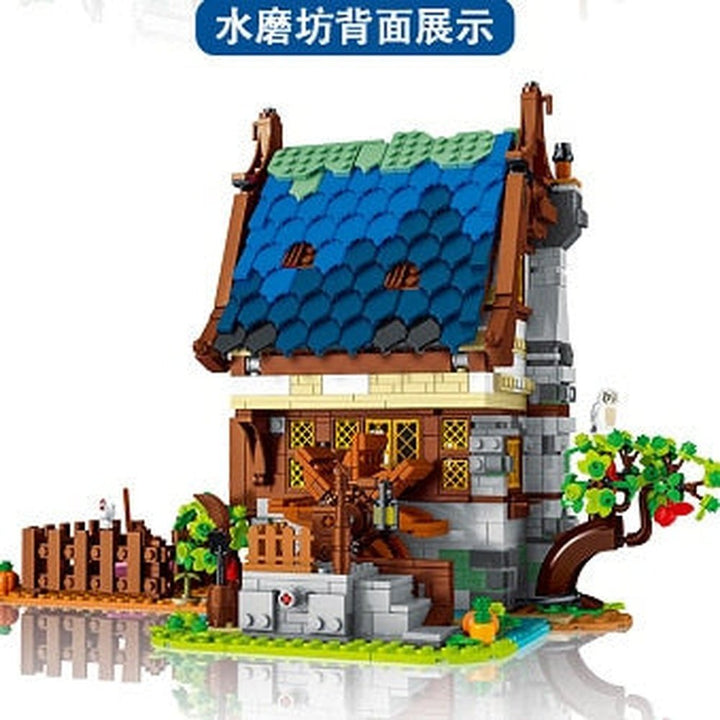 MOC NON LEGO 2724pcs Medieval Series Town Stable Model Creative Building Blocks City Horse House Bricks Diy Toys  For  Friends