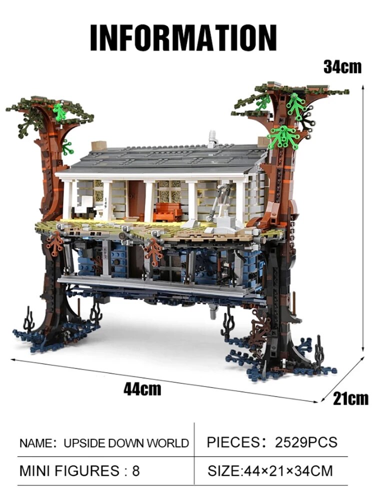 MOC NON LEGO 2022 New 2499pcs City  75810 Stranger  The Upside Down Building Blocks Bricks Set  Toys