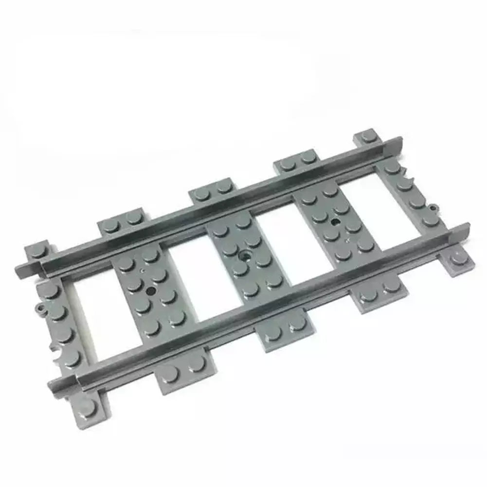 MOC Compatible 100 Pcs/Lot City Trains Train Track Rail Straight Rails ...
