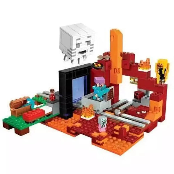 1000pcs my world Mountain cave Village building blocks chicken coop wolf nether hell portal Pig House Toys for christmas Gift Jurassic Bricks