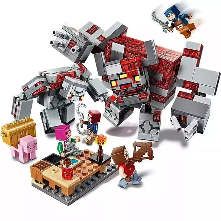 1000pcs my world Mountain cave Village building blocks chicken coop wolf nether hell portal Pig House Toys for christmas Gift Jurassic Bricks