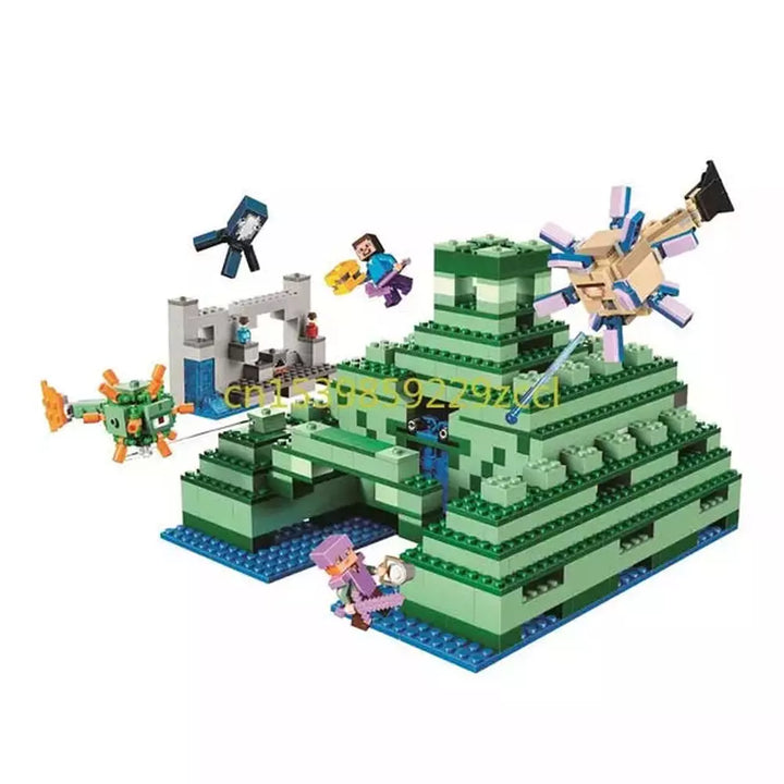 1000pcs my world Mountain cave Village building blocks chicken coop wolf nether hell portal Pig House Toys for christmas Gift Jurassic Bricks