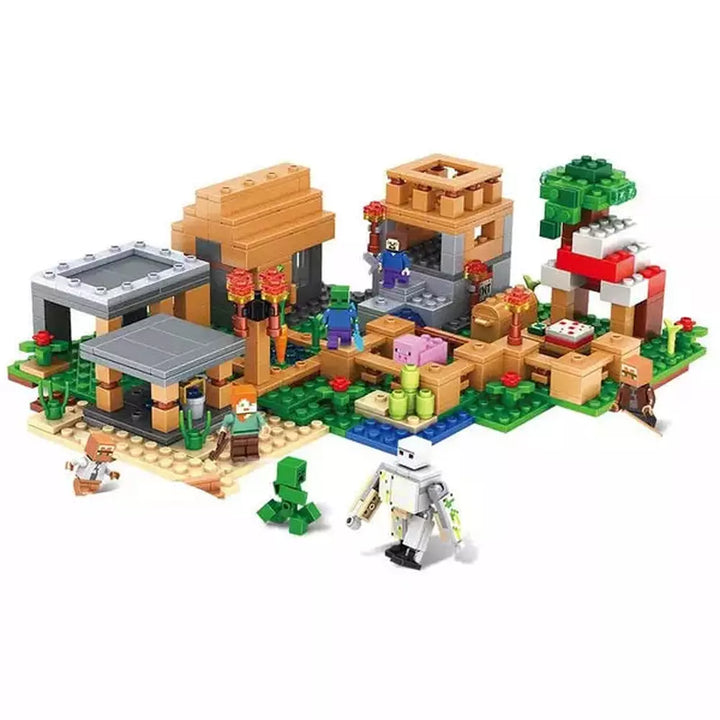 1000pcs my world Mountain cave Village building blocks chicken coop wolf nether hell portal Pig House Toys for christmas Gift Jurassic Bricks