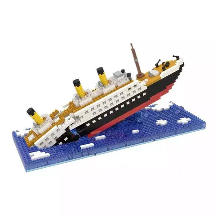 MOC NON LEGO 1040+pcs Titanic 3D Cruise Ship Boat Model Building Kits Big DIY Diamond Blocks Micro Bricks Educational Toy Movie